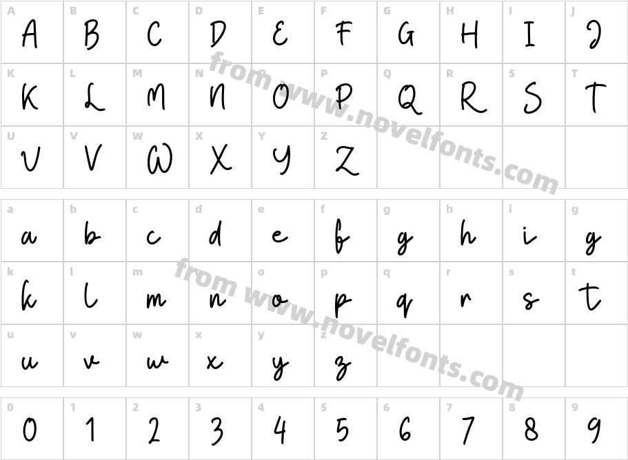 Wetricia Personal Use RegularCharacter Map