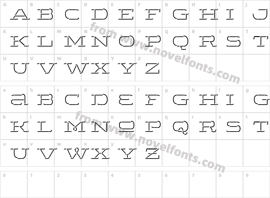 Wide Display Bold 3D DownCharacter Map