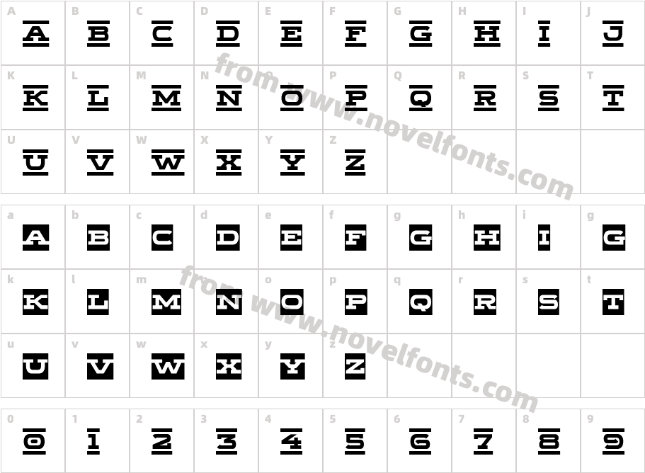 Wide Display Bold RibbonCharacter Map