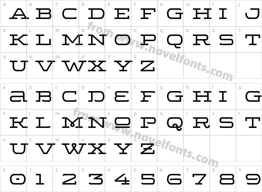 Wide Display BoldCharacter Map