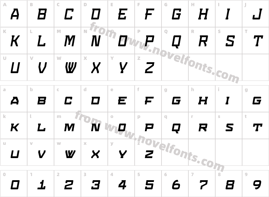 Konvexist-SmallCapsObliqueCharacter Map