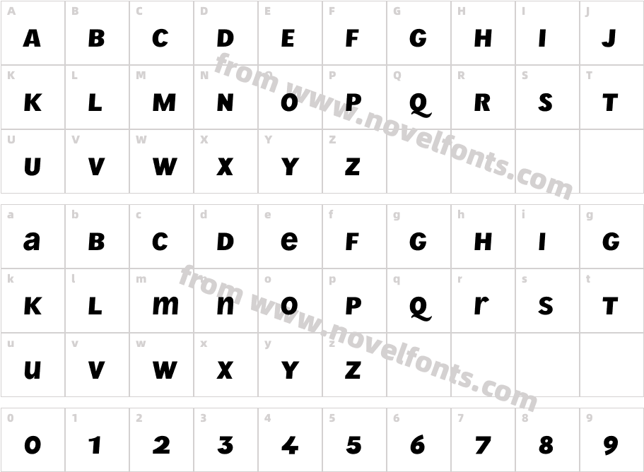 Wien Pro Unic Obl MediumCharacter Map