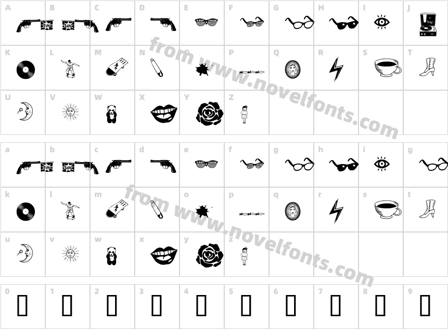 Kool DingCharacter Map