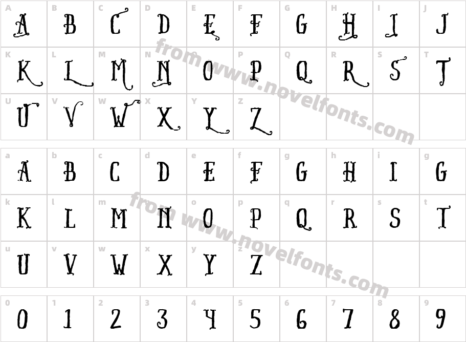 Wilder BoldCharacter Map