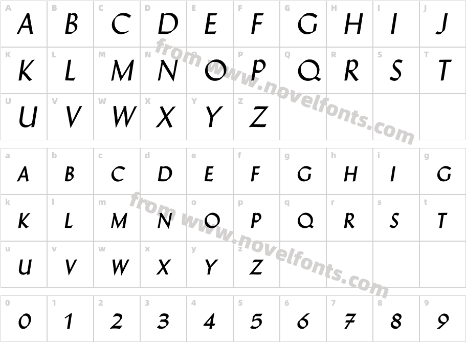 Wilke KursivSC MediumCharacter Map