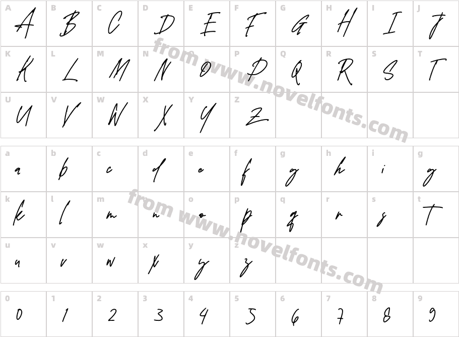 Windya Signature RegularCharacter Map