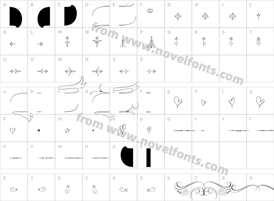 Wishes Script Ornaments Text LightCharacter Map