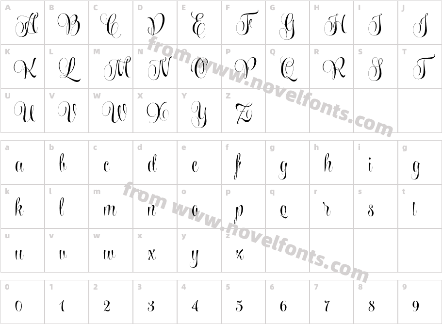 Wishes Script Pro Display BoldCharacter Map