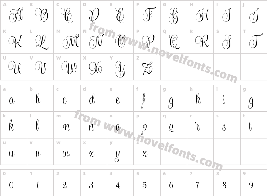 Wishes Script Pro TextCharacter Map