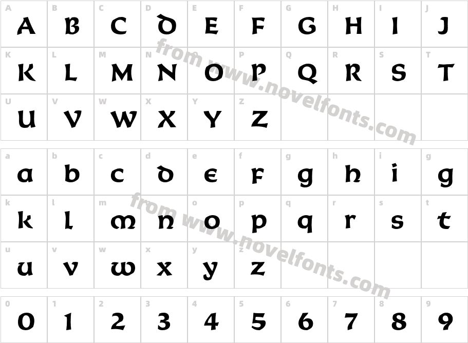 Korigan ITC Std BoldCharacter Map