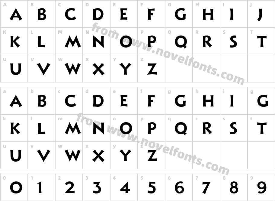 Xavier Sans Regular 3Character Map