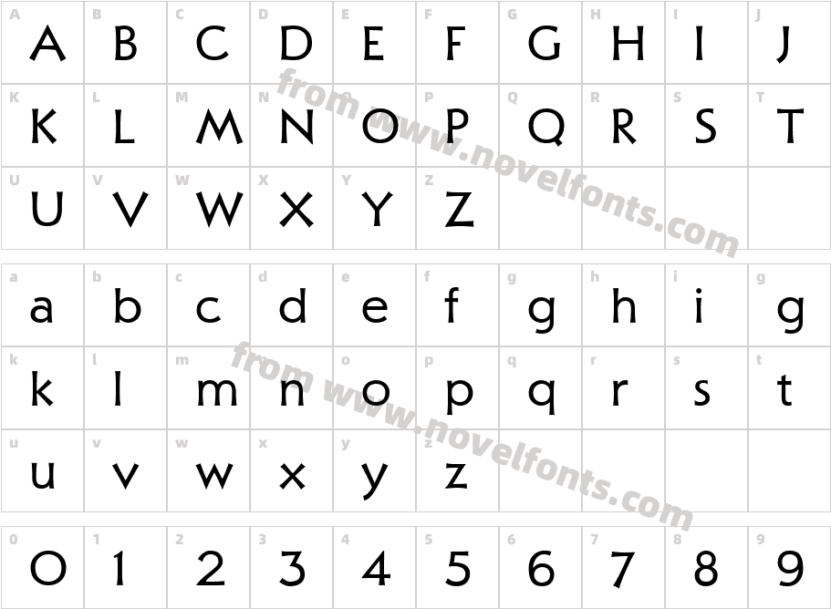 Xavier Sans Regular 4Character Map