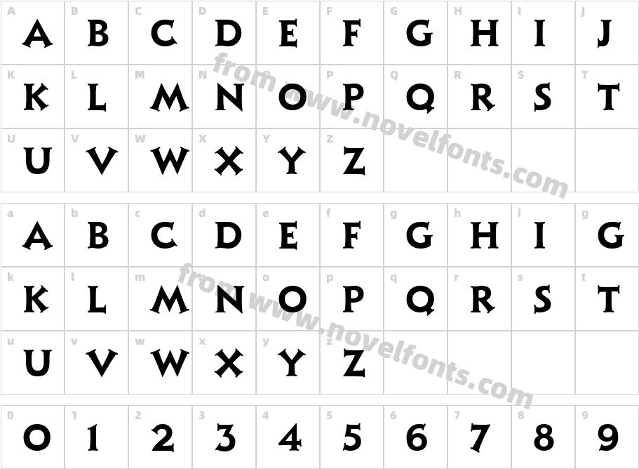 Xavier Serif BoldCharacter Map