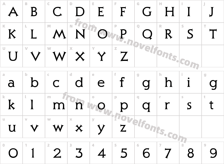 Xavier Serif Regular 4Character Map