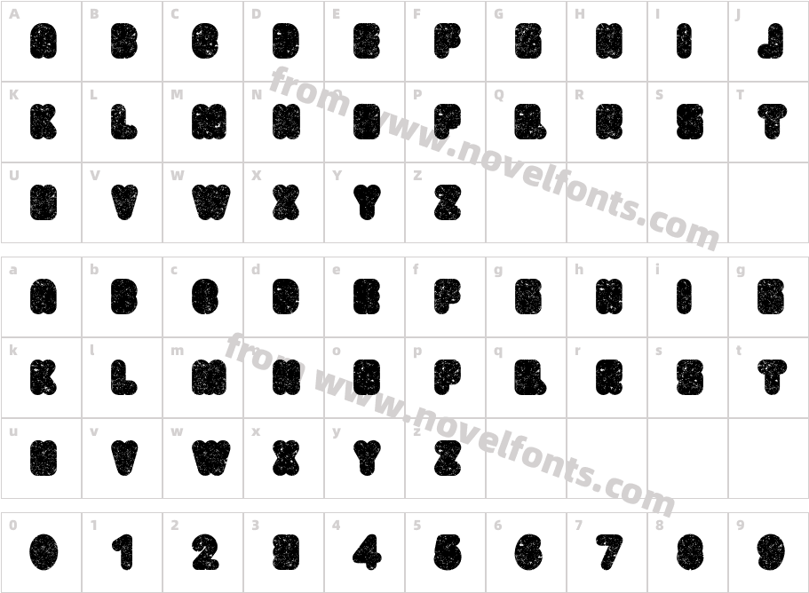 Yuko BoldCharacter Map
