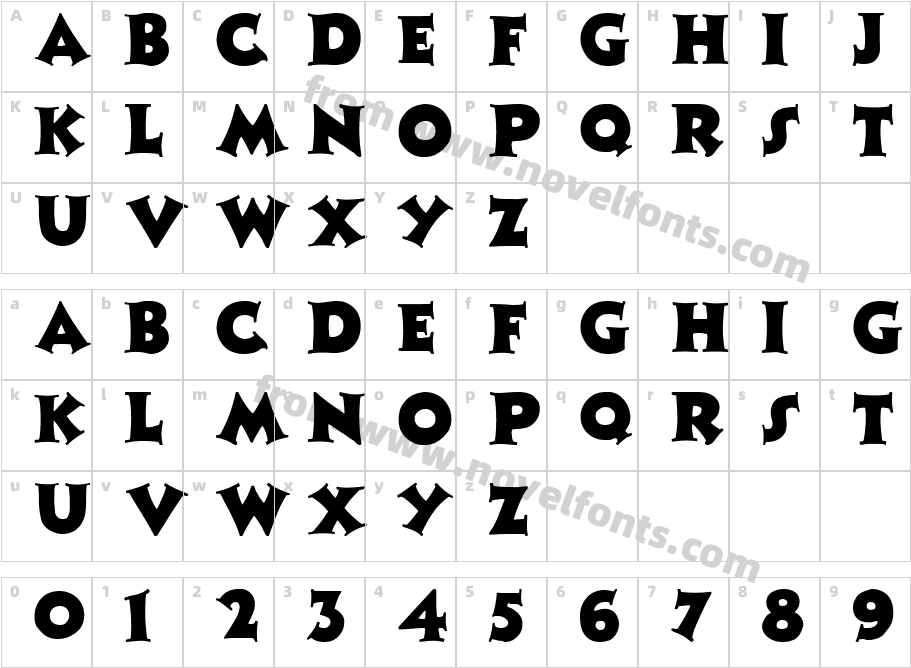 Zaleski Caps NormalCharacter Map