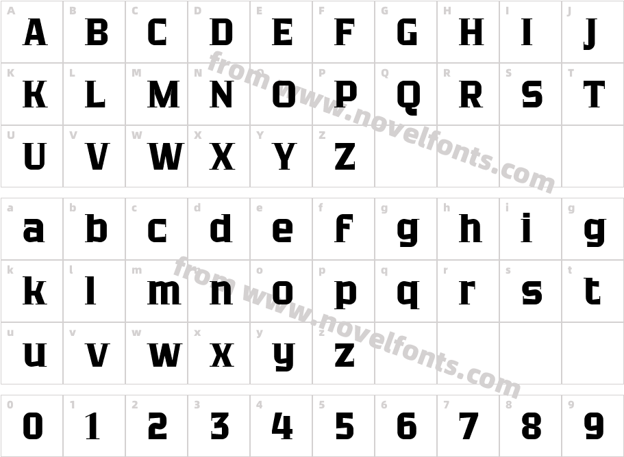 Zantiqa 4FCharacter Map