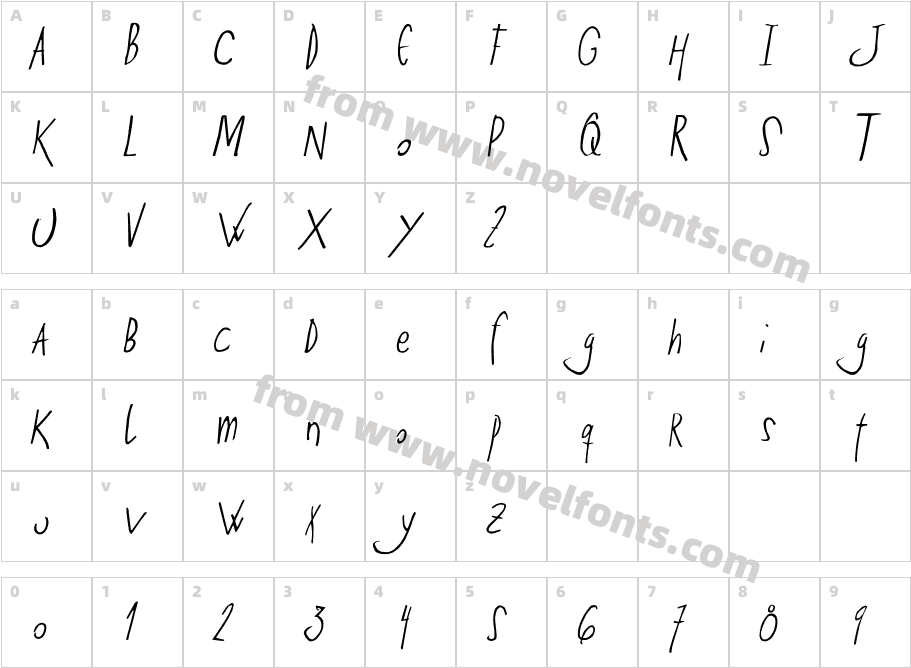 Ze CursiveCharacter Map