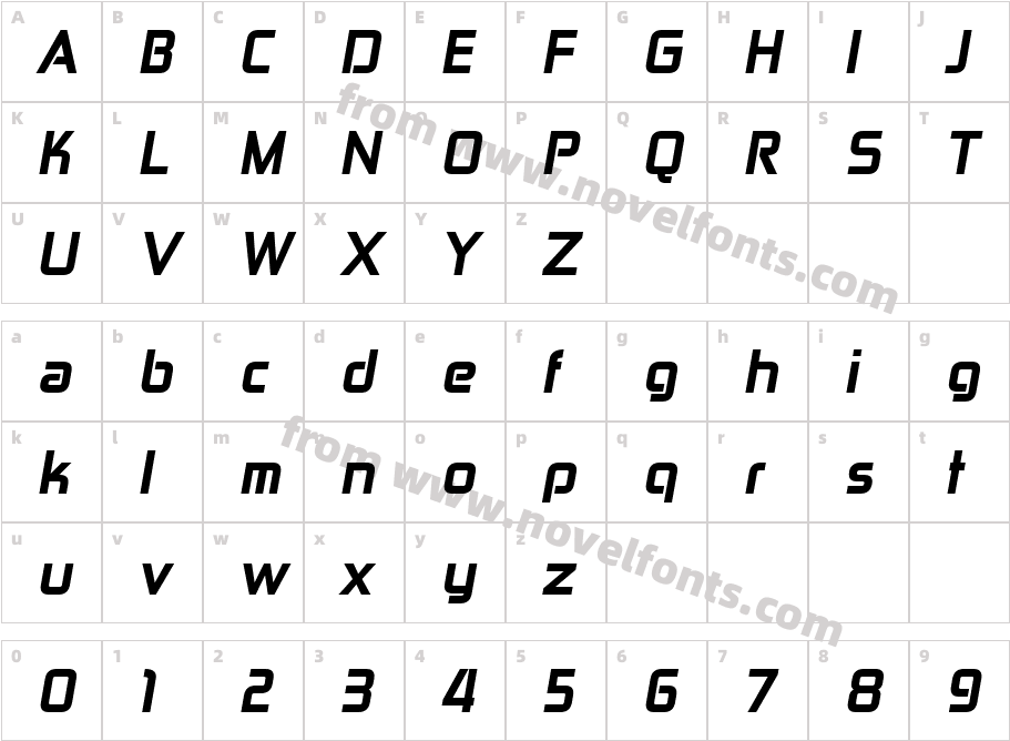 Zekton Regular 2Character Map