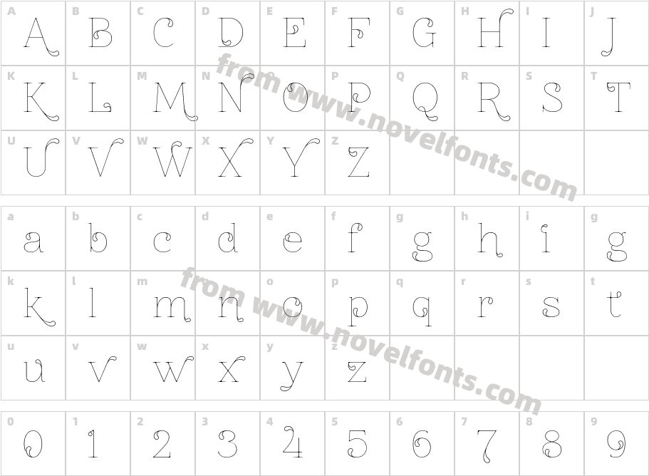 Znikomit No24 ThinCharacter Map