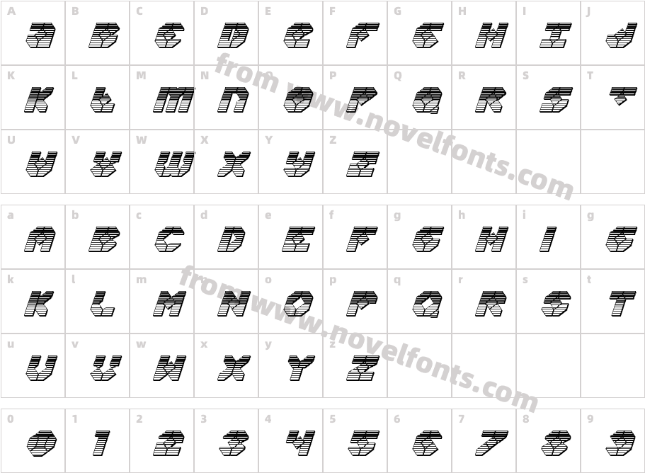 Zoom Runner Chrome ItalicCharacter Map