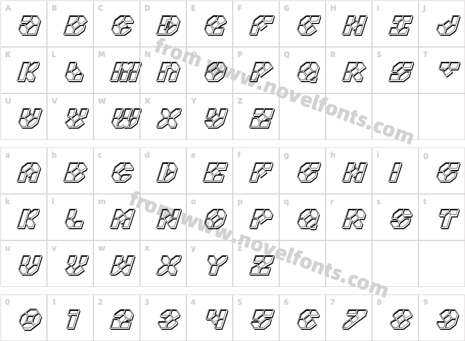 Zoom Runner Engraved ItalicCharacter Map