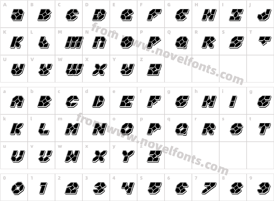 Zoom Runner Punch ItalicCharacter Map