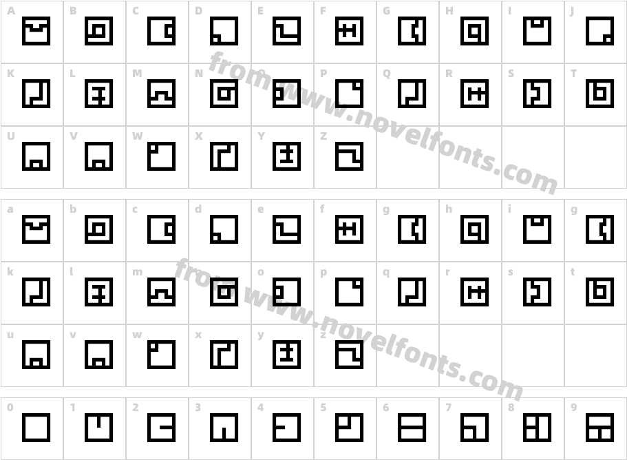 Zuish RegularCharacter Map
