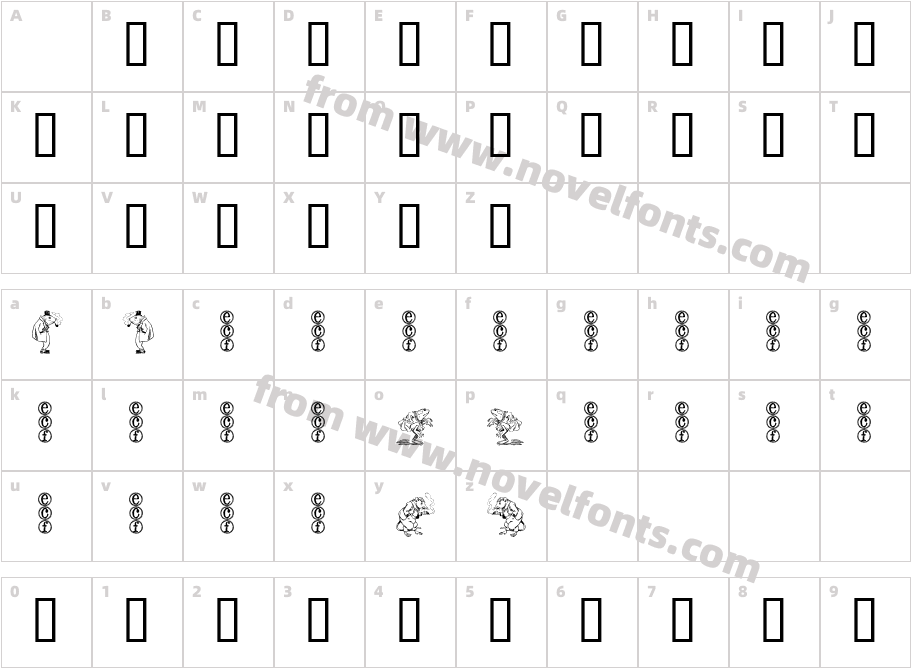 animal crackers (eval)Character Map