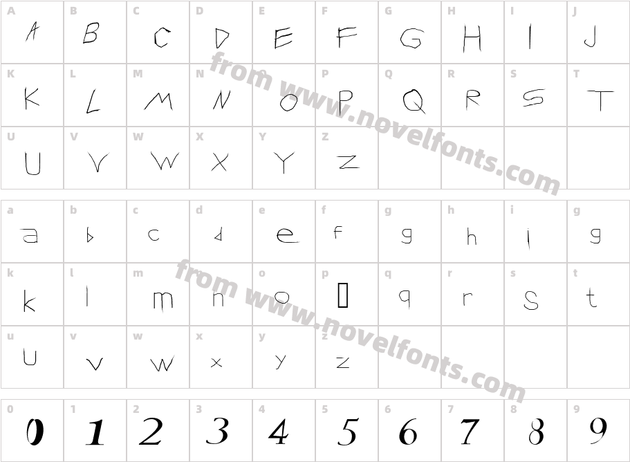 arif ItalicCharacter Map