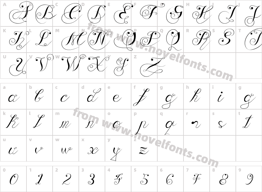 caligraphiqueCharacter Map
