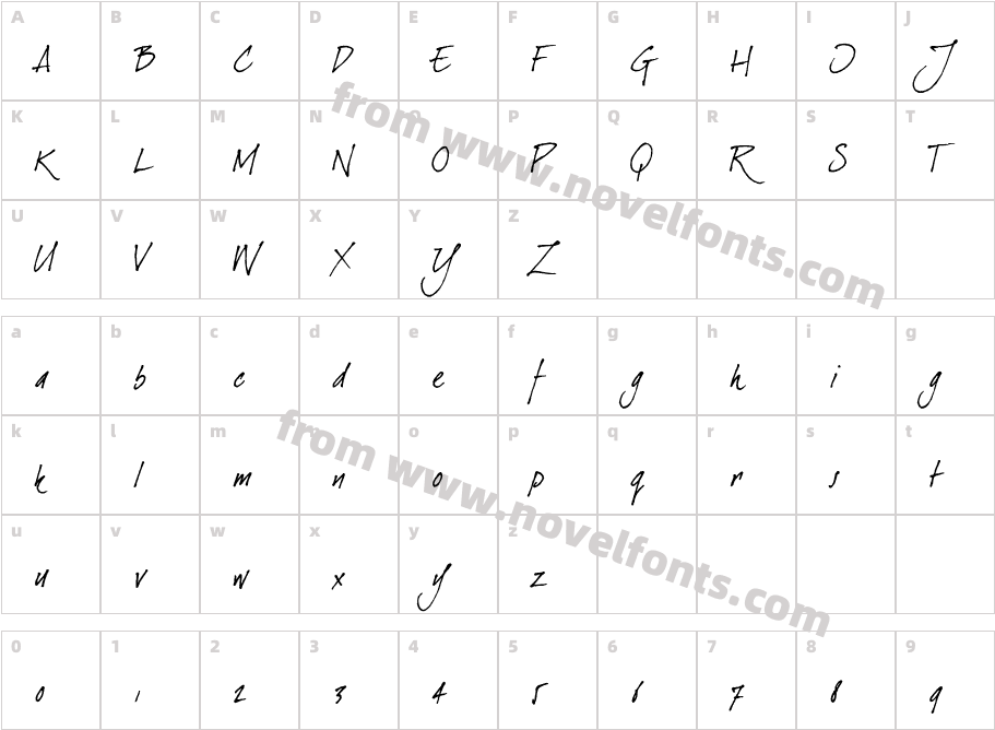 dear Joe ItalicCharacter Map