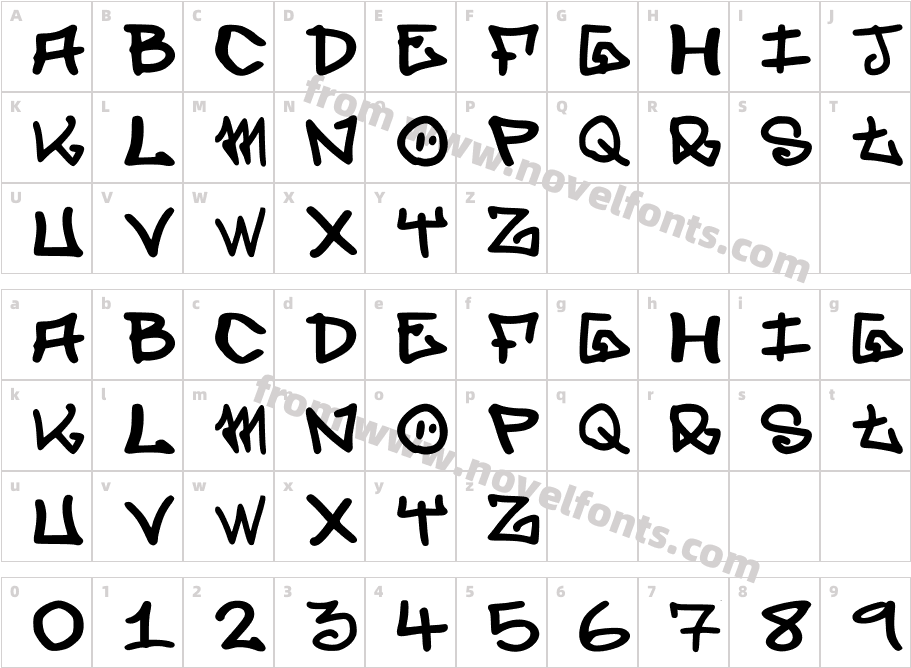 elevenoonehand1Character Map