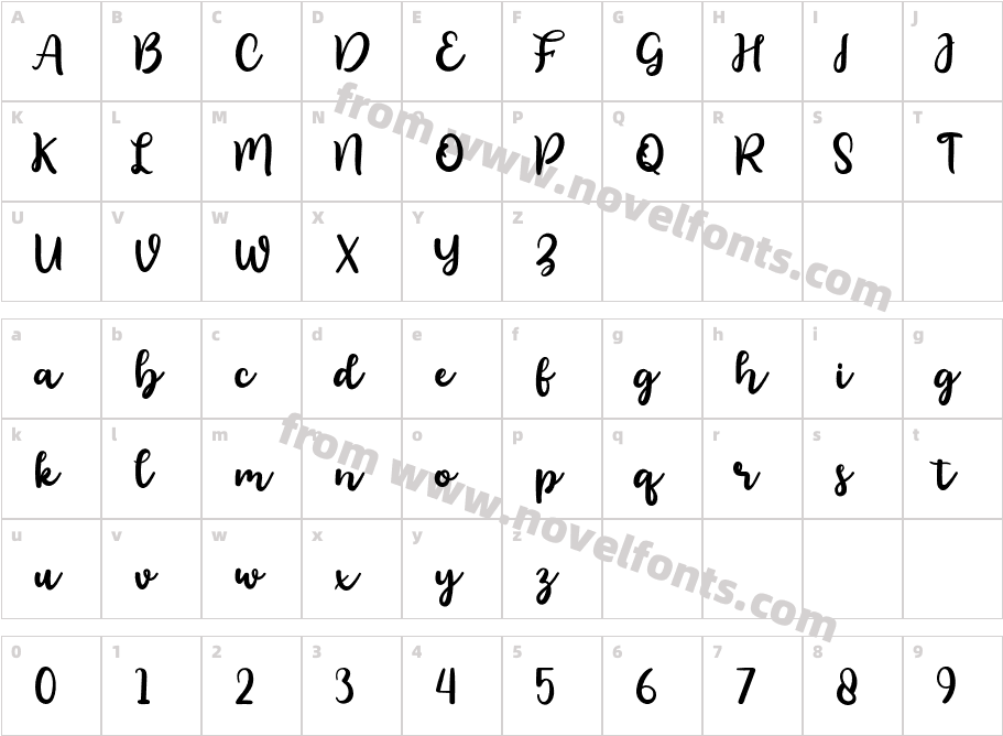 floristy Script RegularCharacter Map