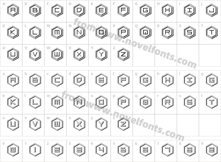 hexgon3dCharacter Map