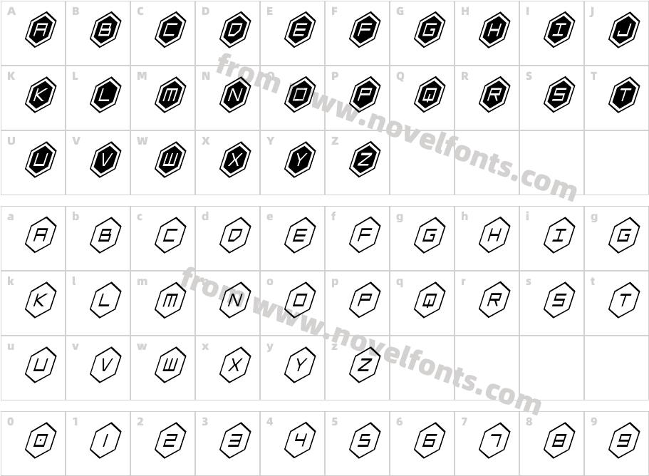 hexgonconditalCharacter Map