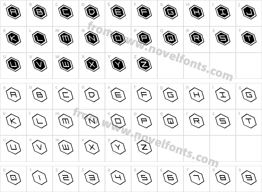 hexgonleftCharacter Map