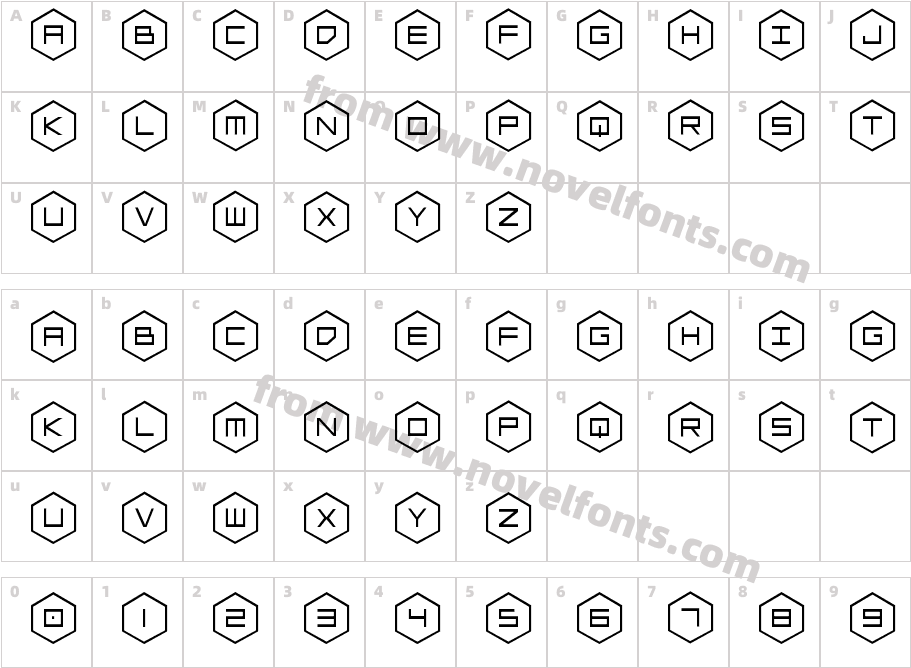 hexgonstagCharacter Map