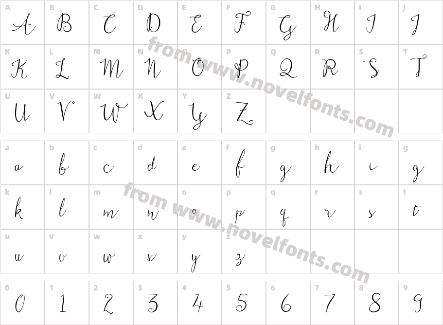 kemayu BoldCharacter Map