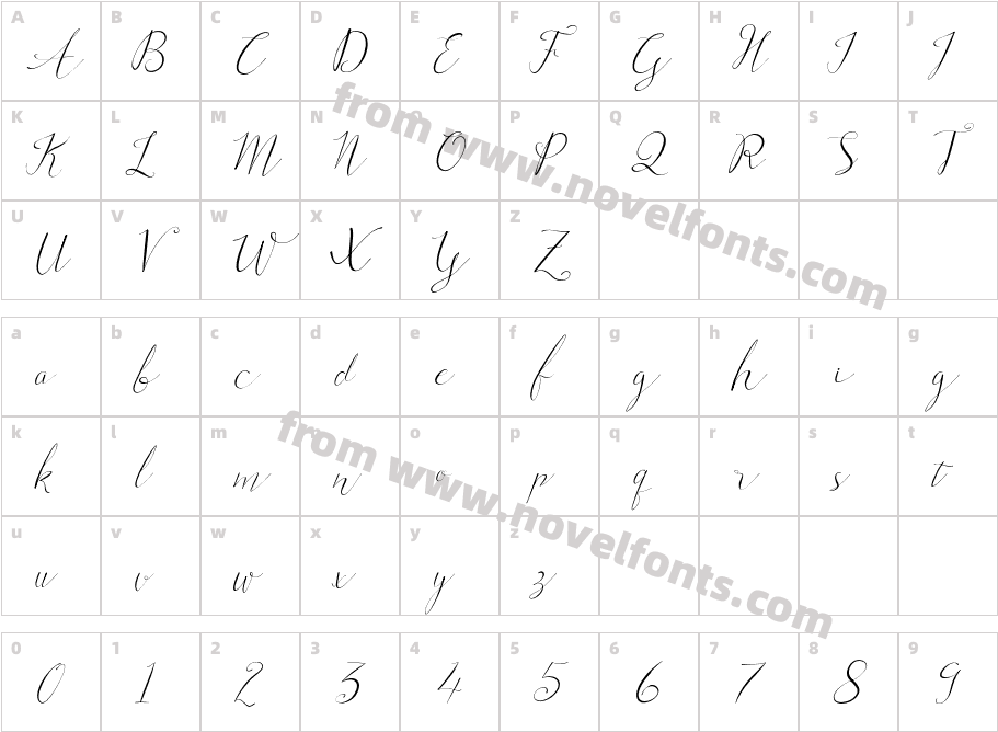 kemayu ItalicCharacter Map