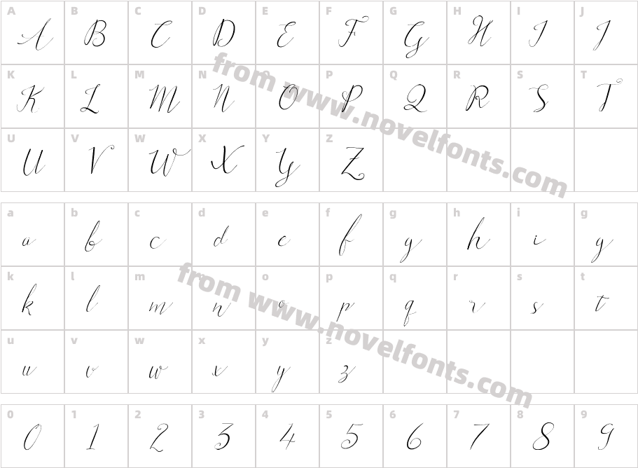 kemayu ItalicCharacter Map