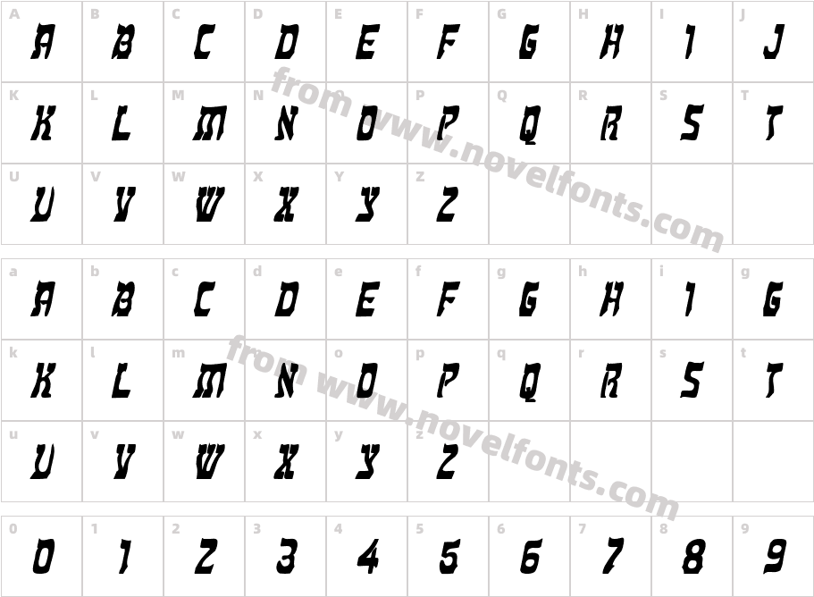 Kosher Bold ItalicCharacter Map