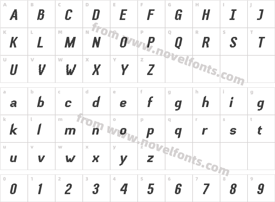 kolly Lcd90 ItalicCharacter Map