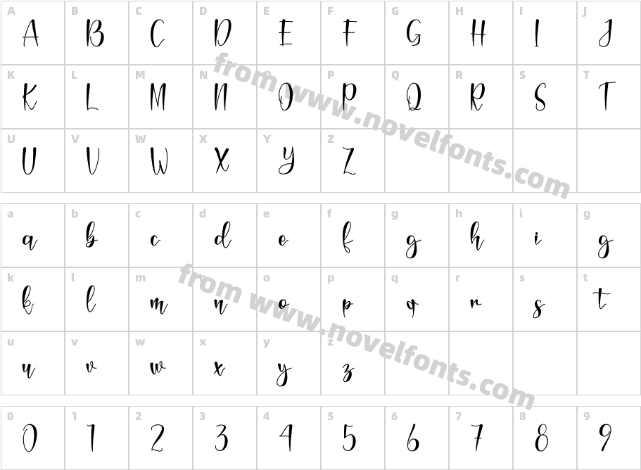 magnolie Personal UseCharacter Map
