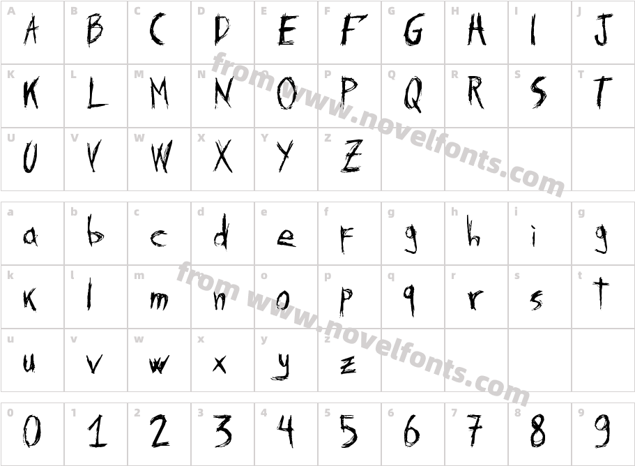 not included.Character Map