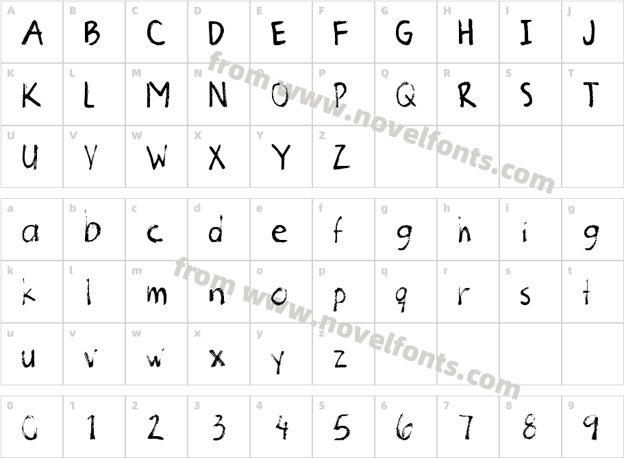 old crayonCharacter Map