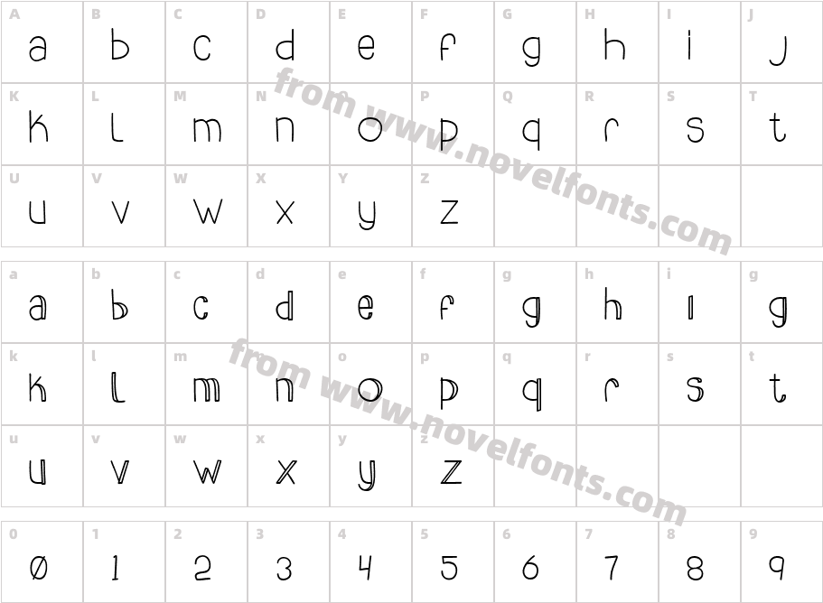 slimkid Bold RegularCharacter Map