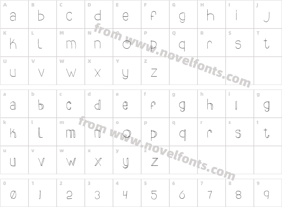 slimkid Light RegularCharacter Map