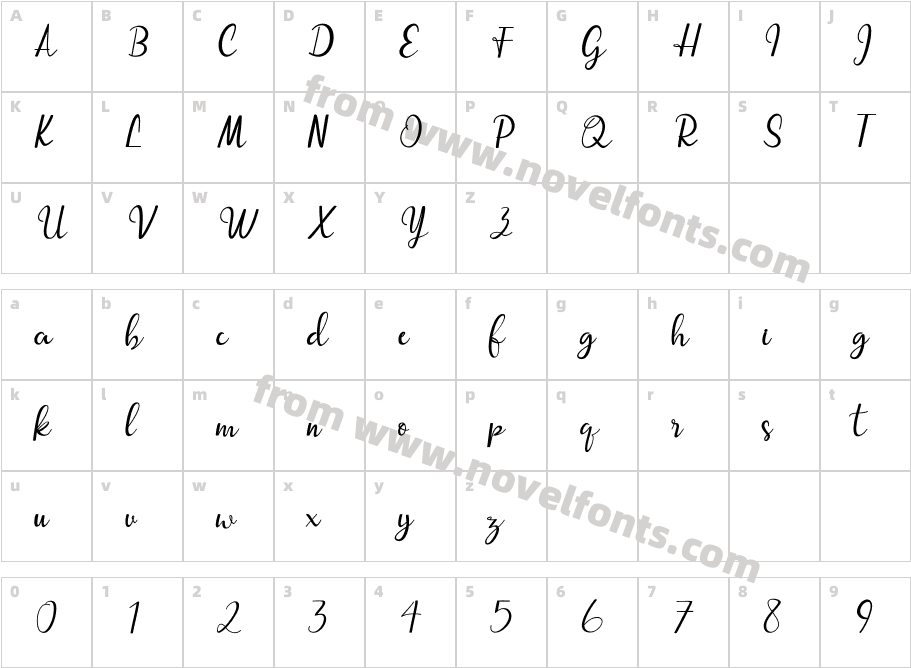 streetlight ItalicCharacter Map