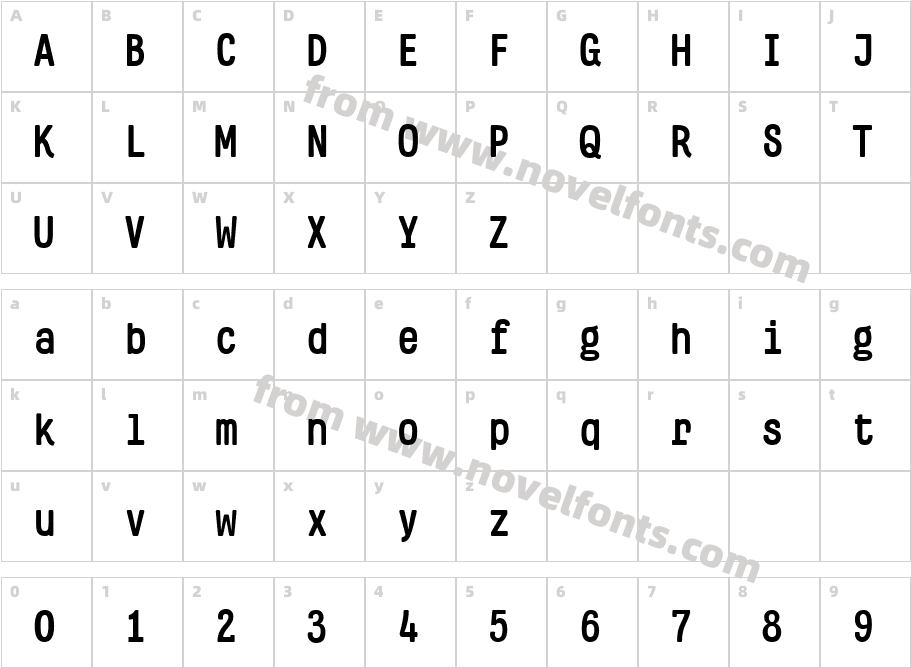 telegramoC BoldCharacter Map